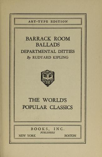 Departmental Ditties and Ballads and Barrack-Room Ballads