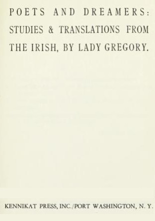 Poets and Dreamers: Studies and Translations from the Irish