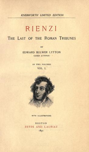 Rienzi, the Last of the Roman Tribunes